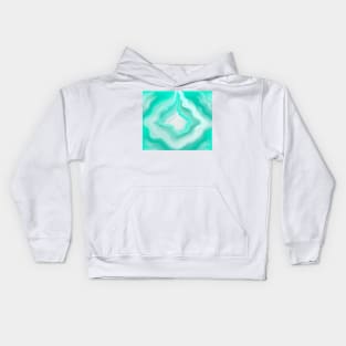 AGATE BLUE GREEN AND WHITE Kids Hoodie